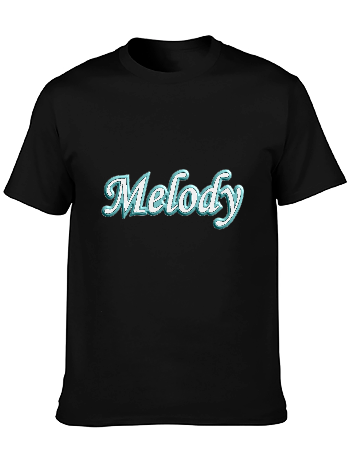 Black Melody Graphic Tee - Trendy Black T-Shirt view 3