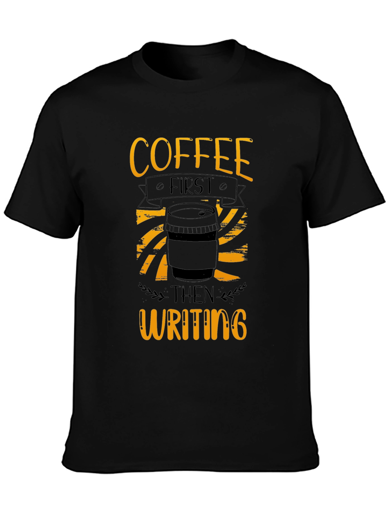 Black Coffee First Writing T-Shirt - Black view 3