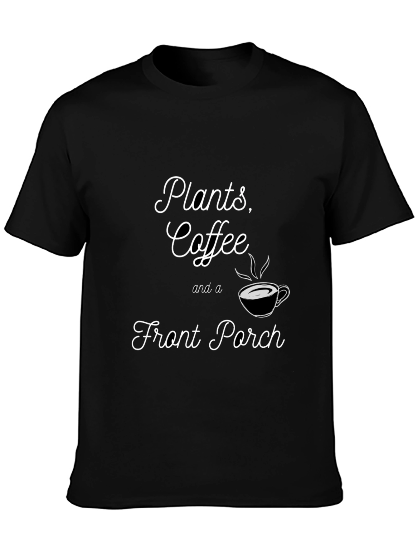Black Plants Coffee Front Porch Graphic T-Shirt view 3