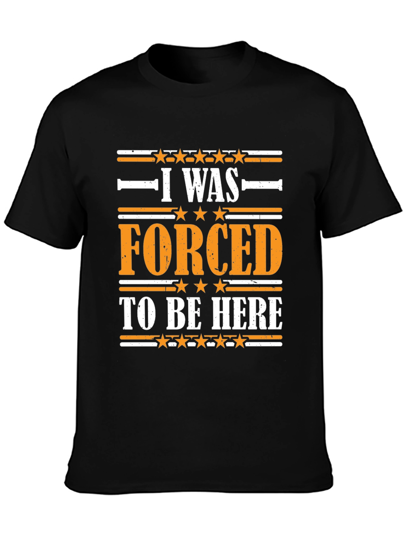 Black Funny 'I Was Forced to Be Here' Graphic T-Shirt view 3
