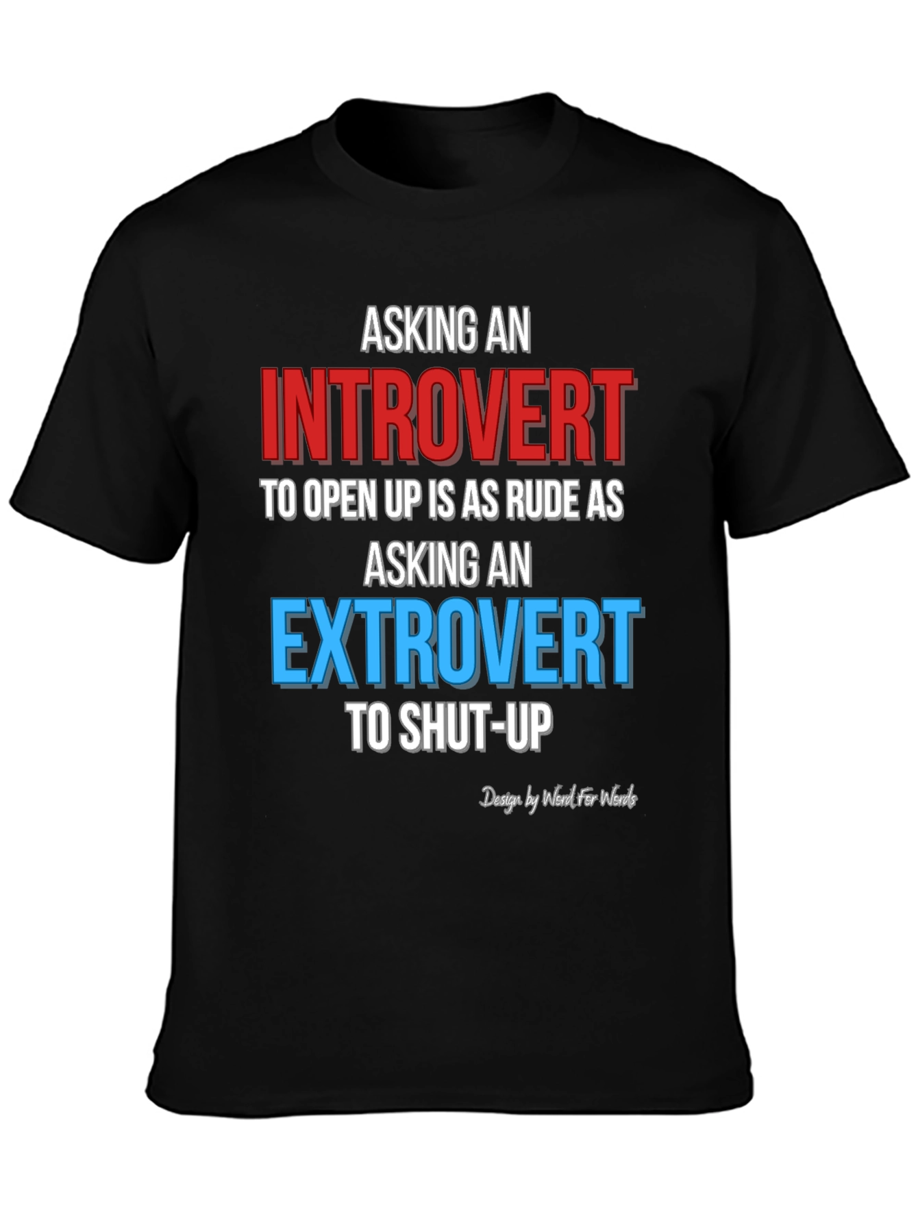 Black Introvert Extrovert Funny T-Shirt view 3