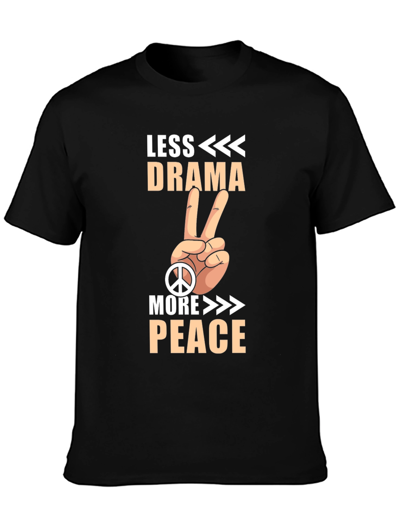 Black Less Drama More Peace Graphic Tee view 3