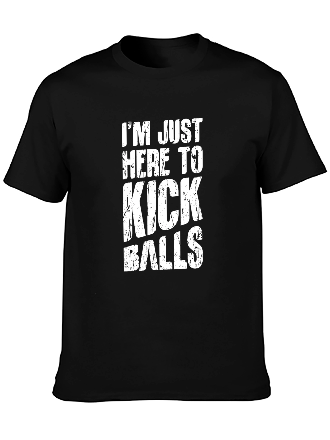 Black Kick Balls Graphic Tee - Black Humor T-Shirt view 3
