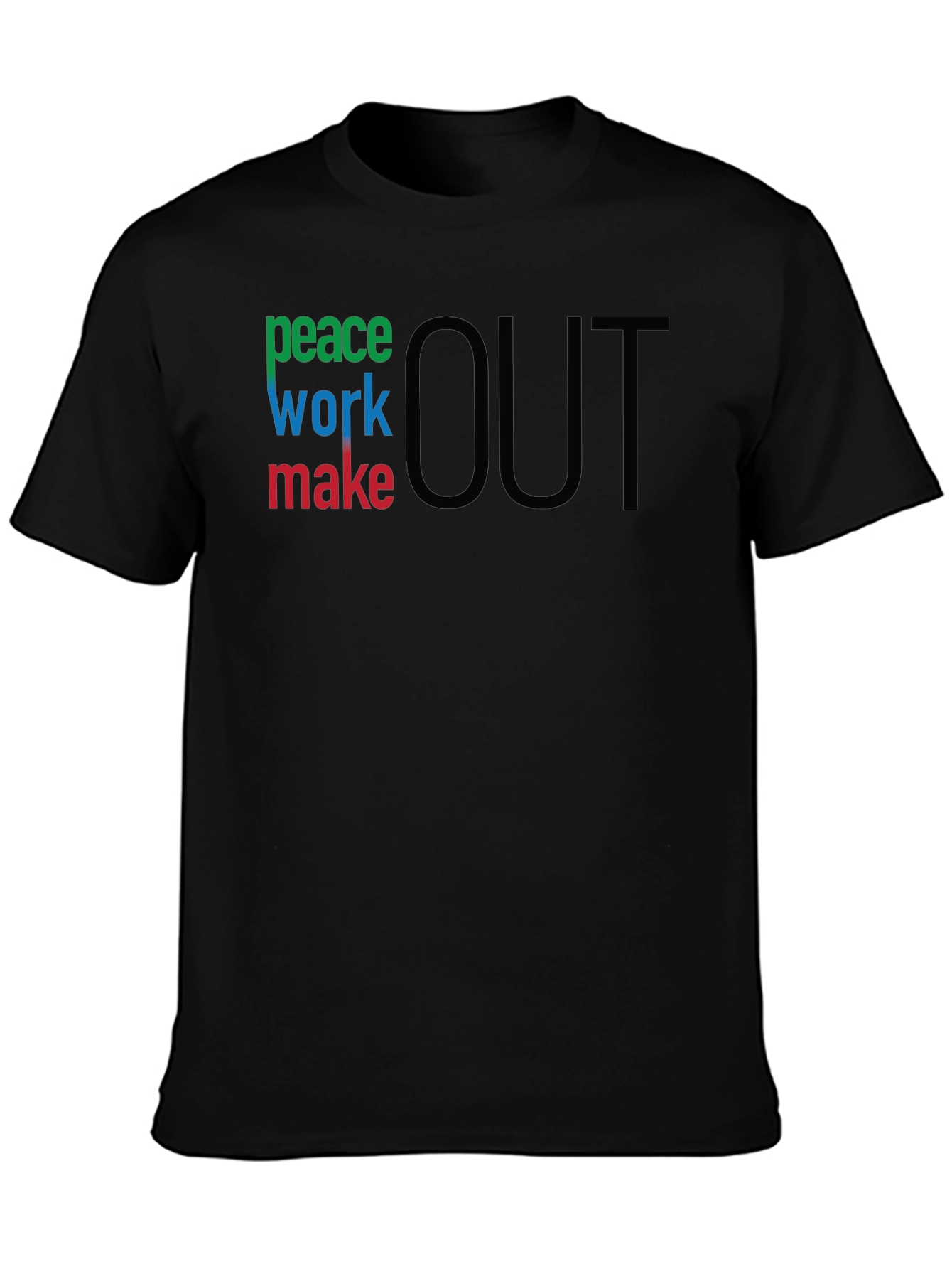 Black Peace Work Make Out T-Shirt - Stylish Graphic Tee view 3