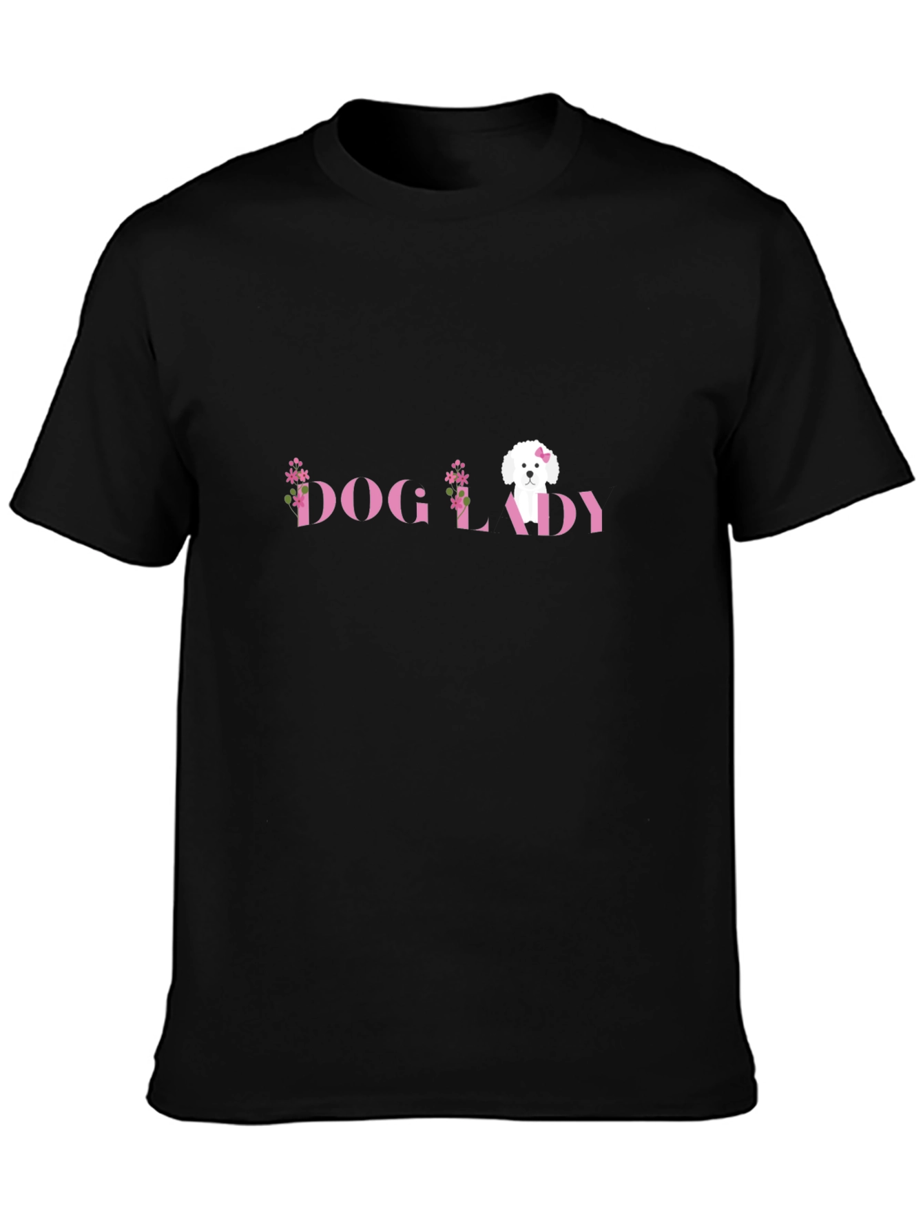 Black Dog Lady Tee - Cute Pet Owner Shirt view 3