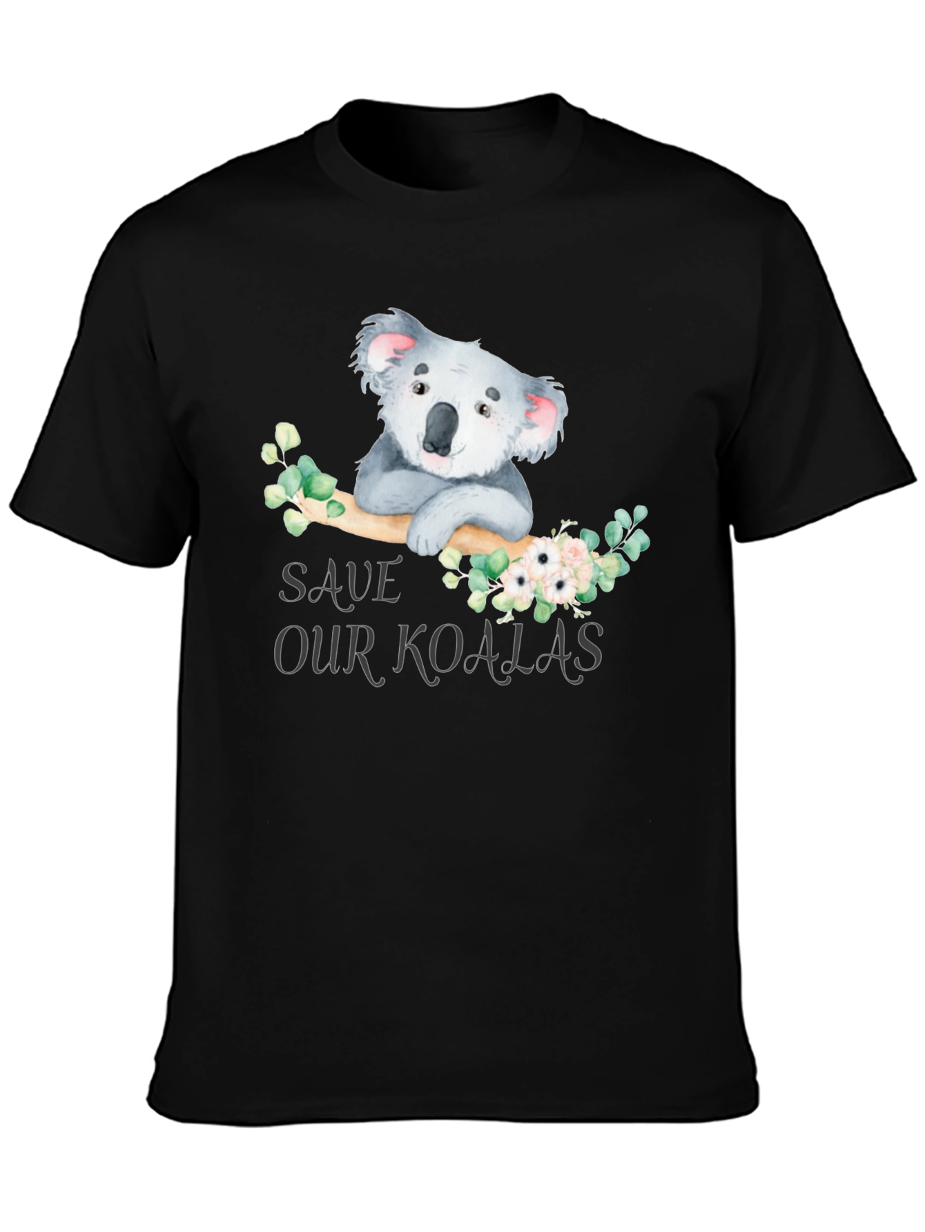 Black Save Our Koalas Graphic T-Shirt view 3