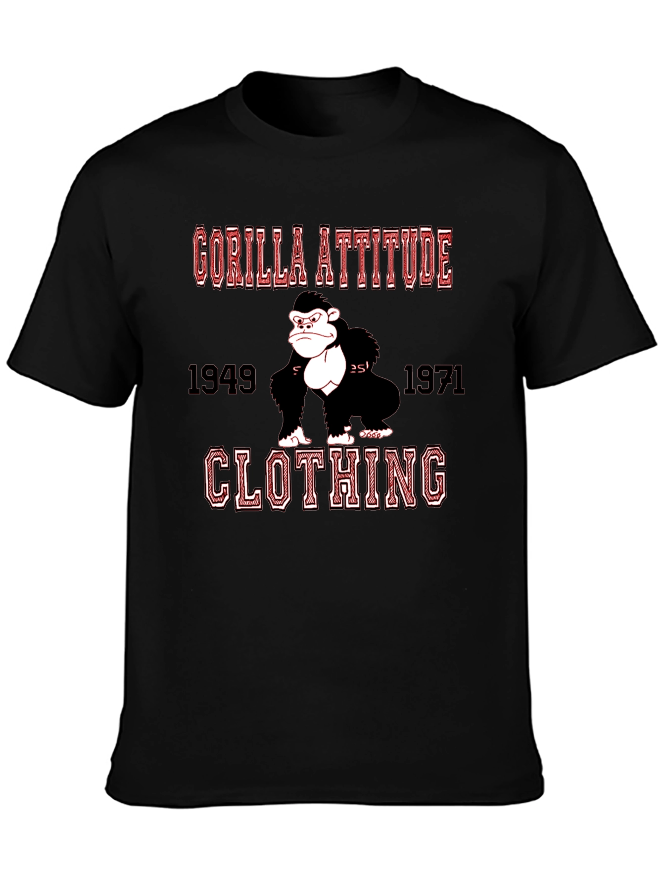 Black Gorilla Attitude Clothing T-Shirt view 3