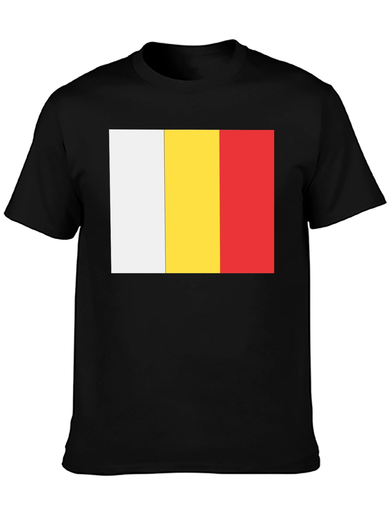 Black White, Yellow, and Red Striped T-Shirt view 3