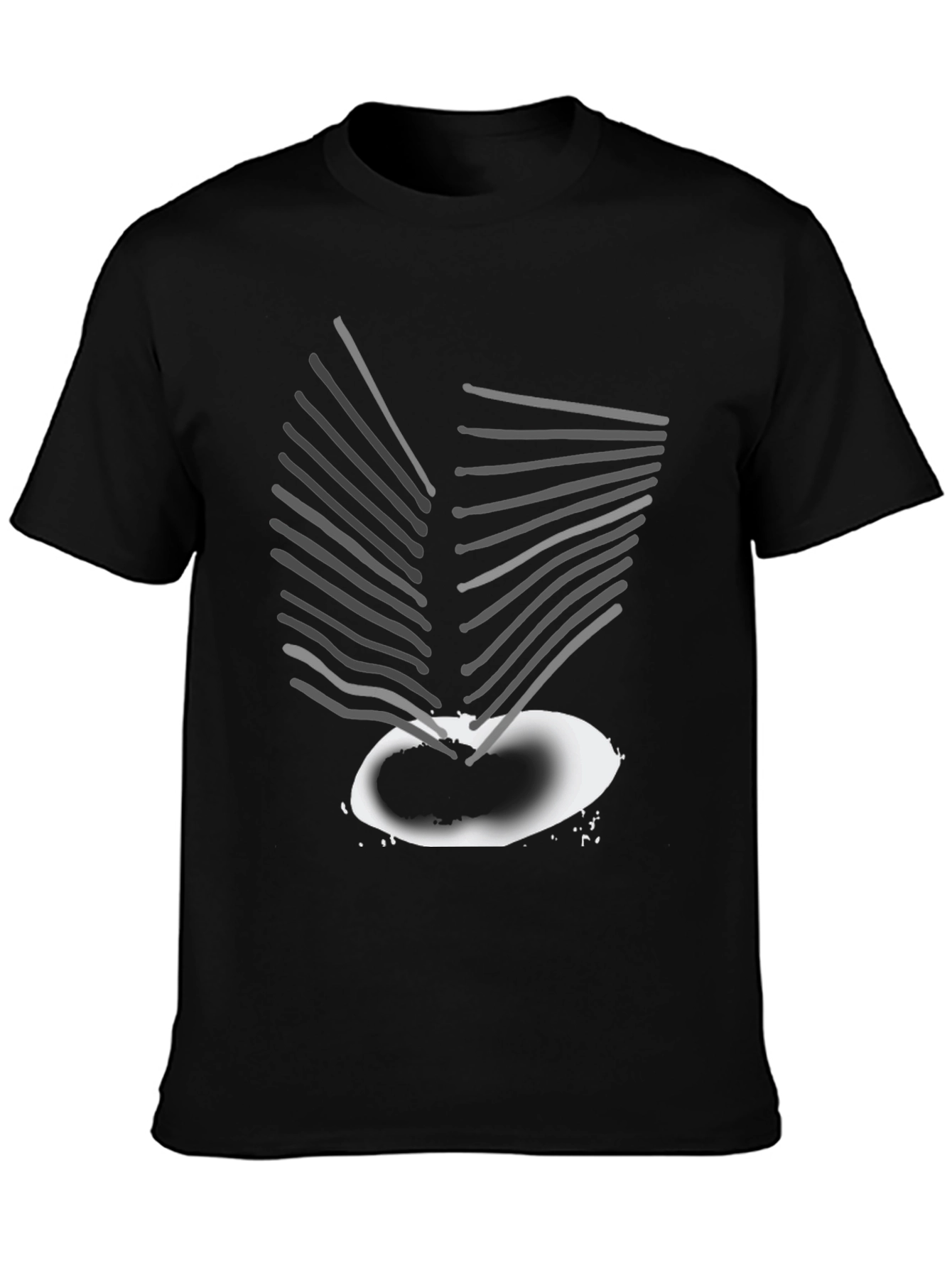 Black Abstract Graphic Print Tee - Modern Art Shirt view 3