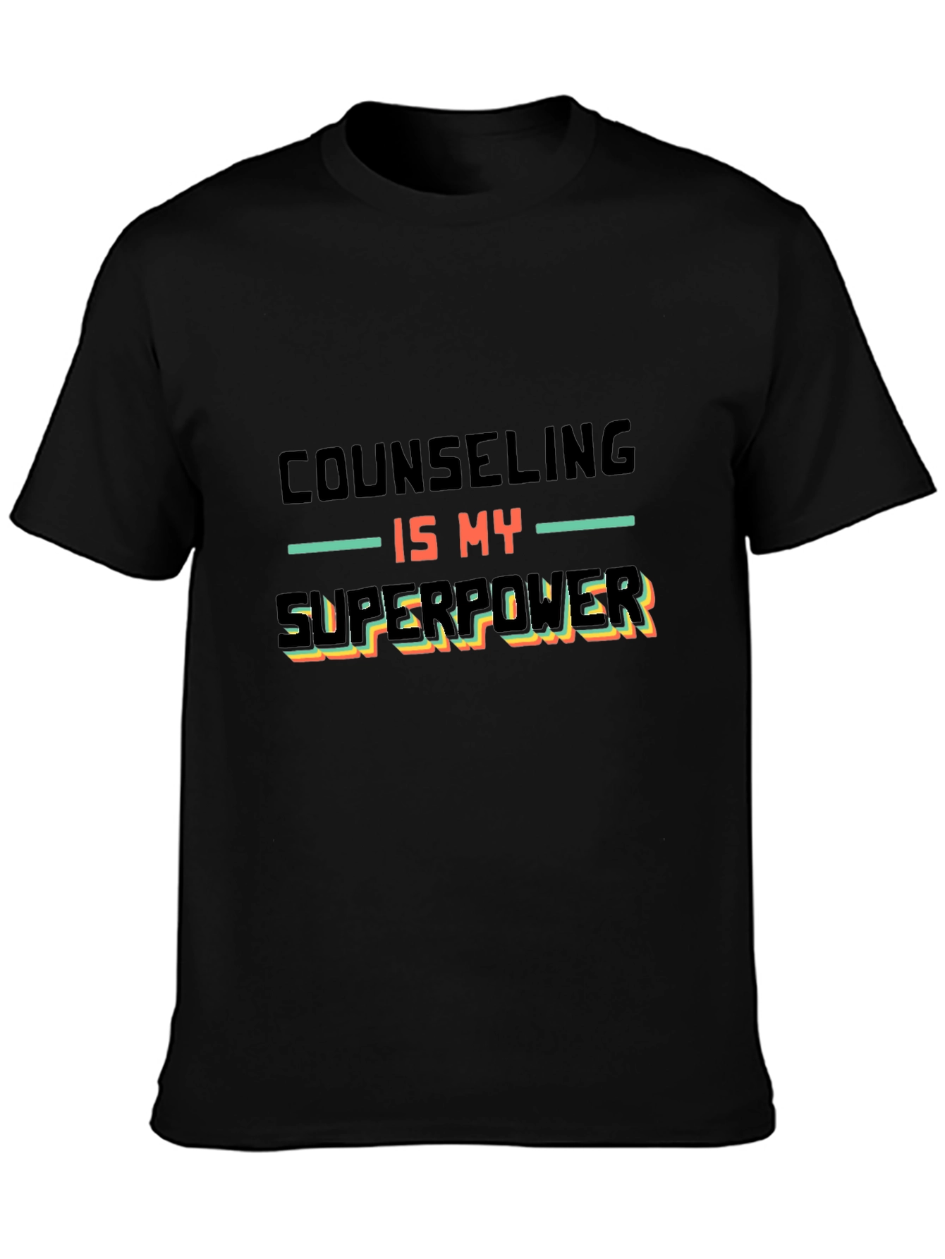 Counseling is My Superpower Black T-Shirt - 3