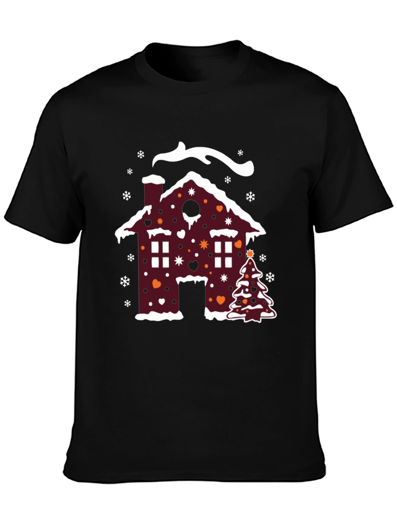 Festive Holiday Gingerbread House Christmas T-Shirt - 3