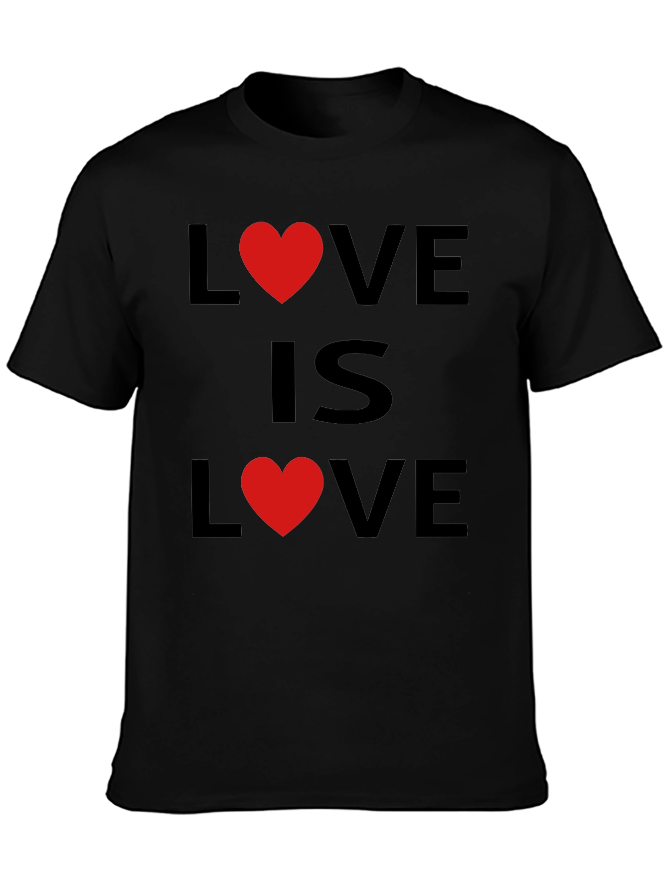 Black Love Is Love T-Shirt - Black view 3