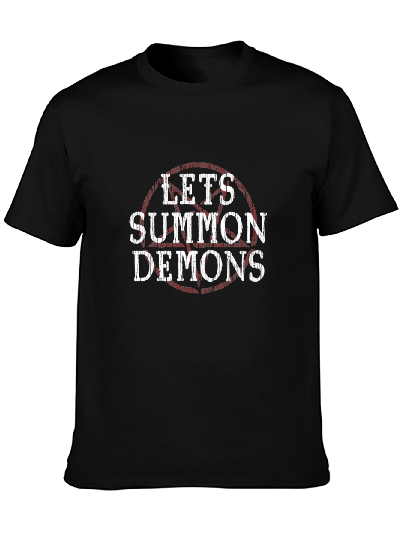 Black Let's Summon Demons Graphic Tee - Black Cotton T-Shirt view 3