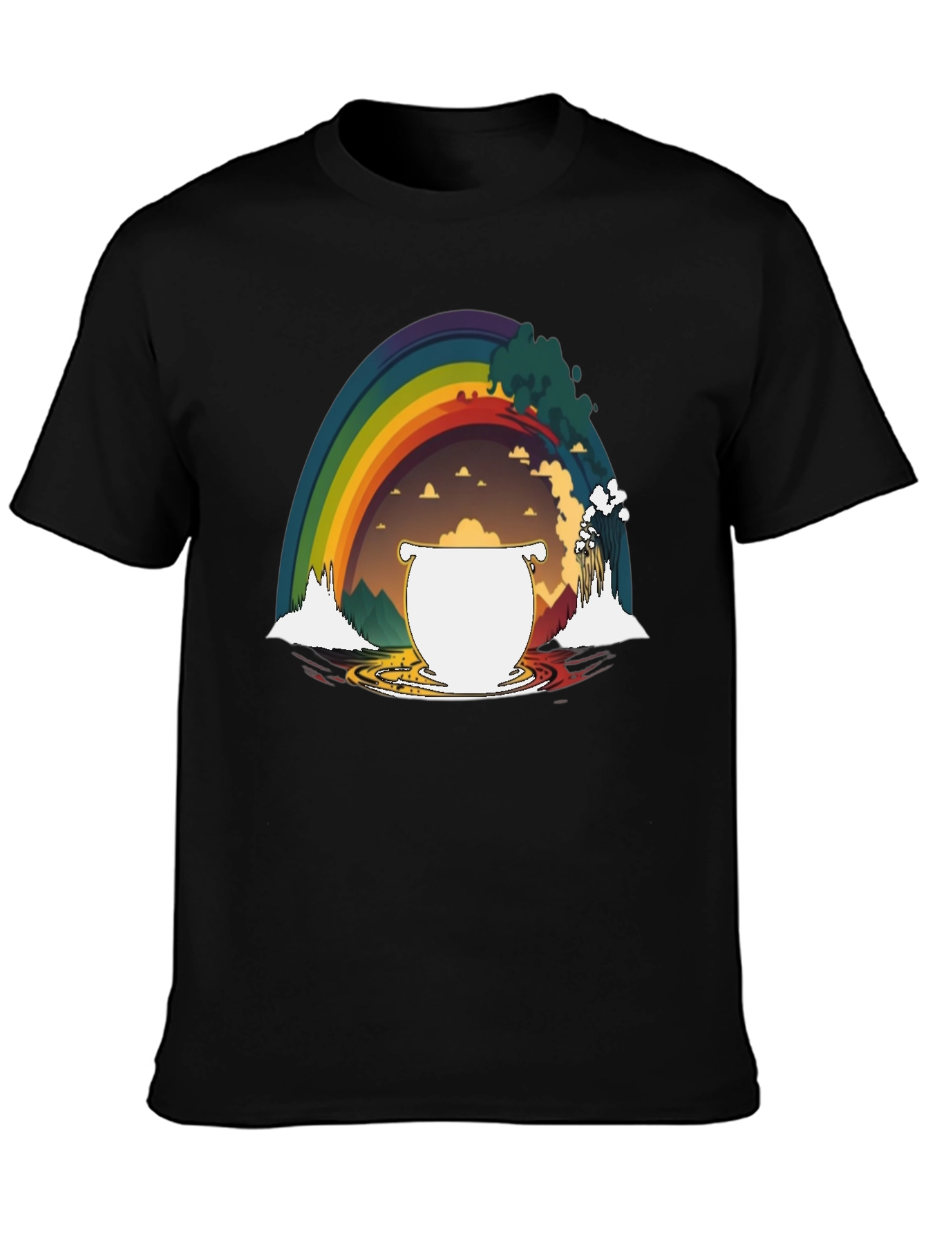 Black Rainbow's End Graphic T-Shirt view 3