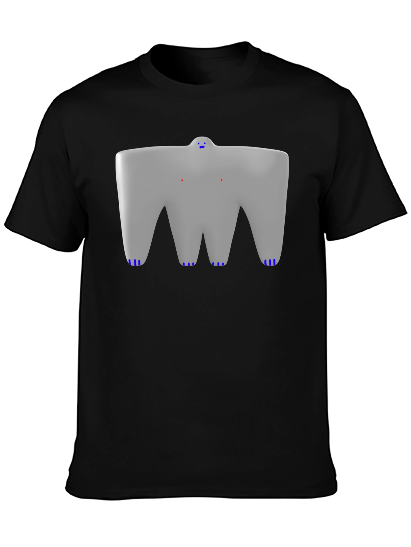 Black Abstract Character Graphic Tee - Modern Art T-Shirt view 3