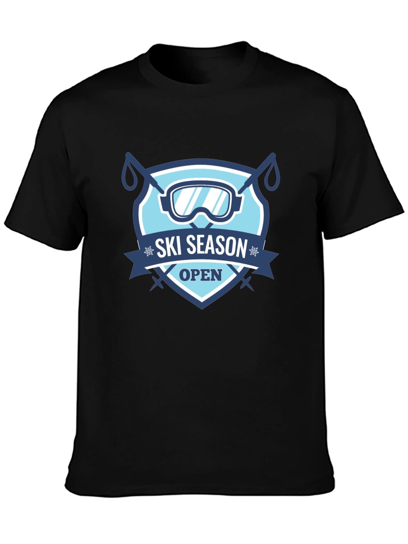 Black Ski Season Open Black T-Shirt view 3