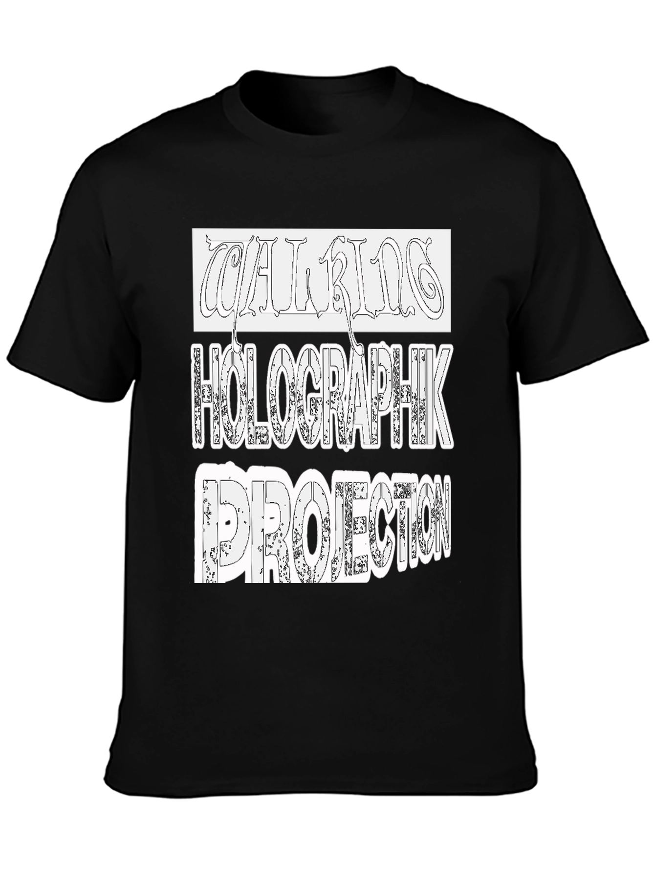 Black Holographik Projection Black T-Shirt view 3