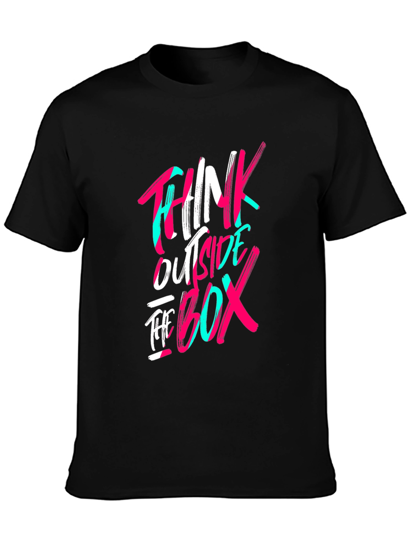Black Think Outside the Box Graphic Tee view 3