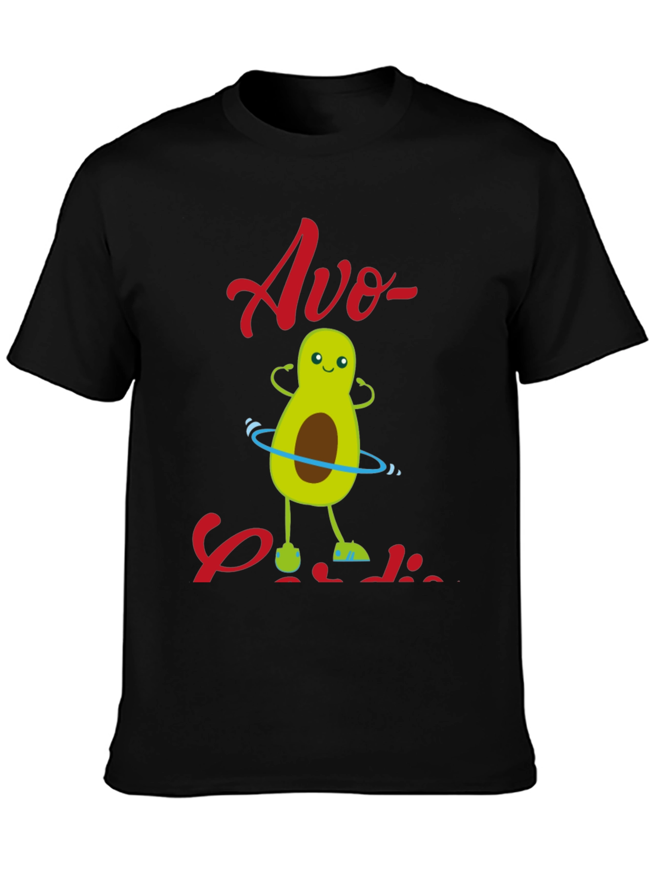 Black Avo-Cardio T-Shirt - Fun Avocado Workout Design view 3