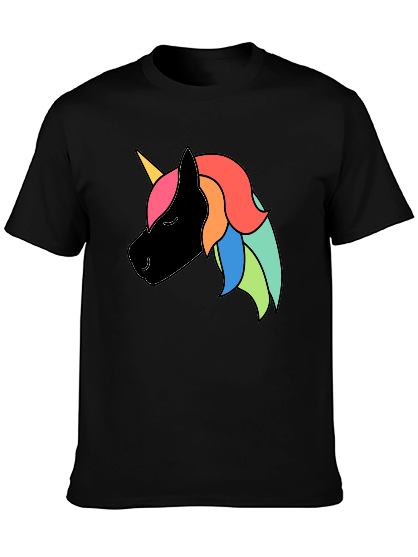 Black Unicorn Graphic Black T-Shirt view 3