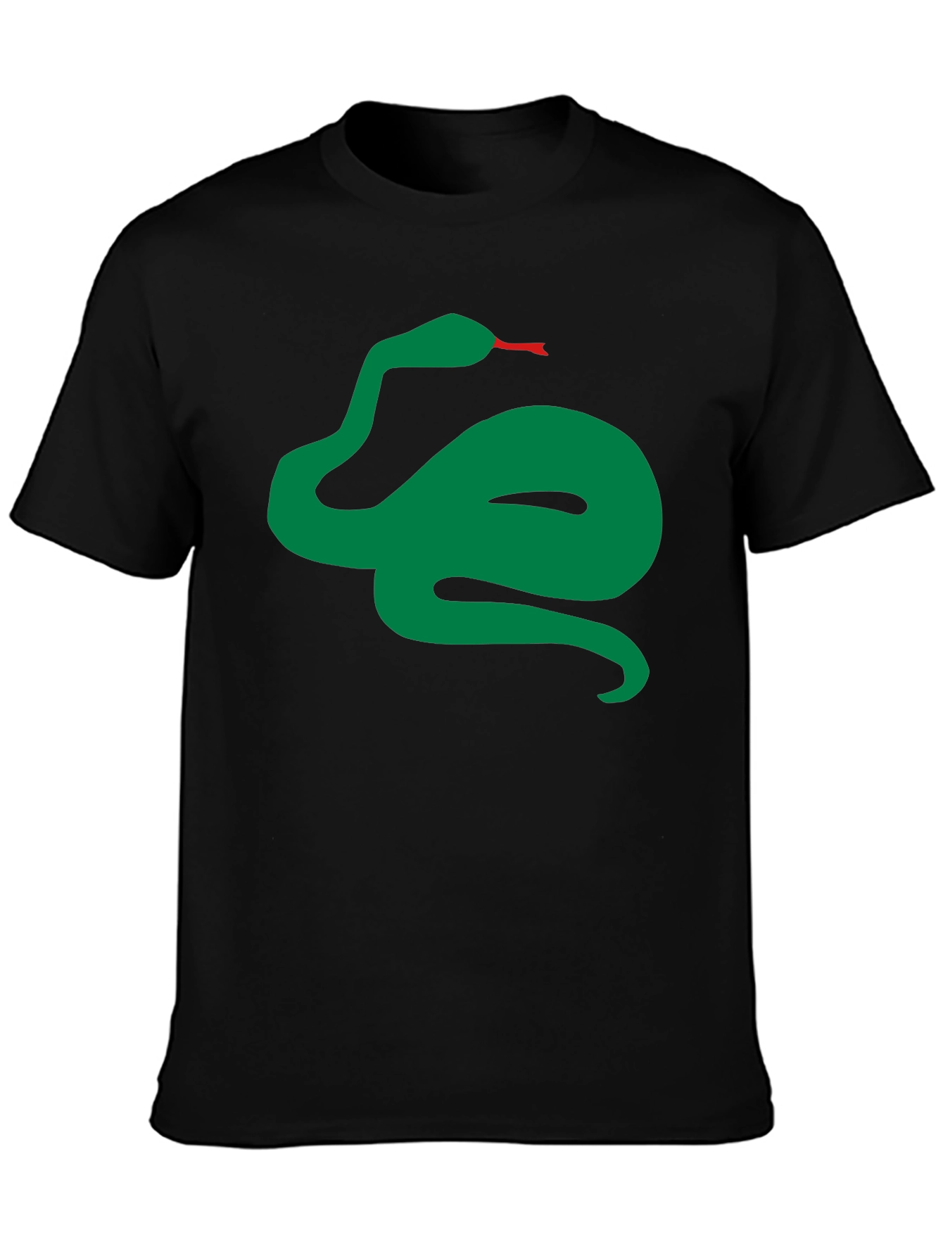 Black Green Snake Graphic Black T-Shirt view 3