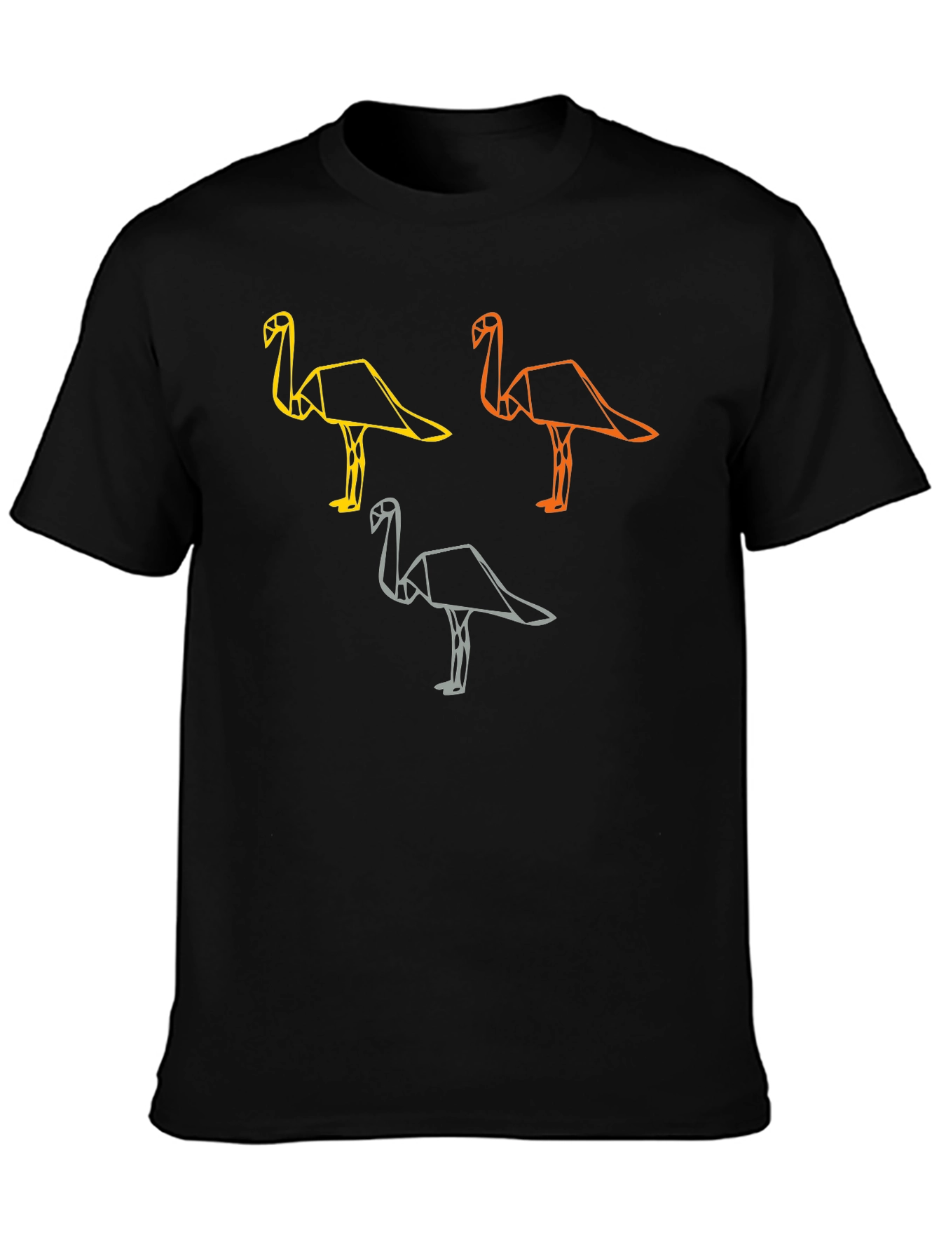 Black Origami Flamingo Graphic Tee view 3