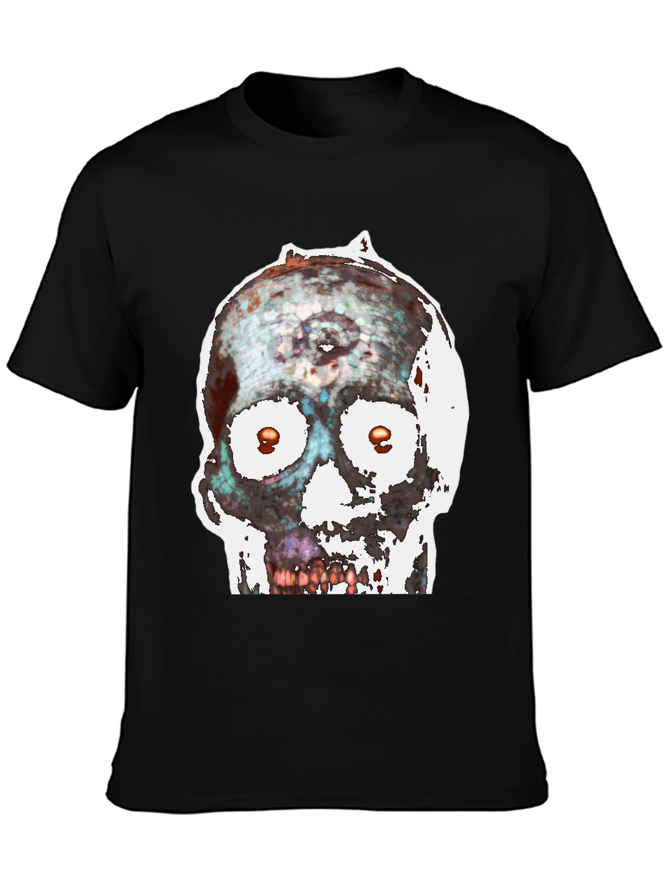 Black Edgy Skull Graphic Tee view 3