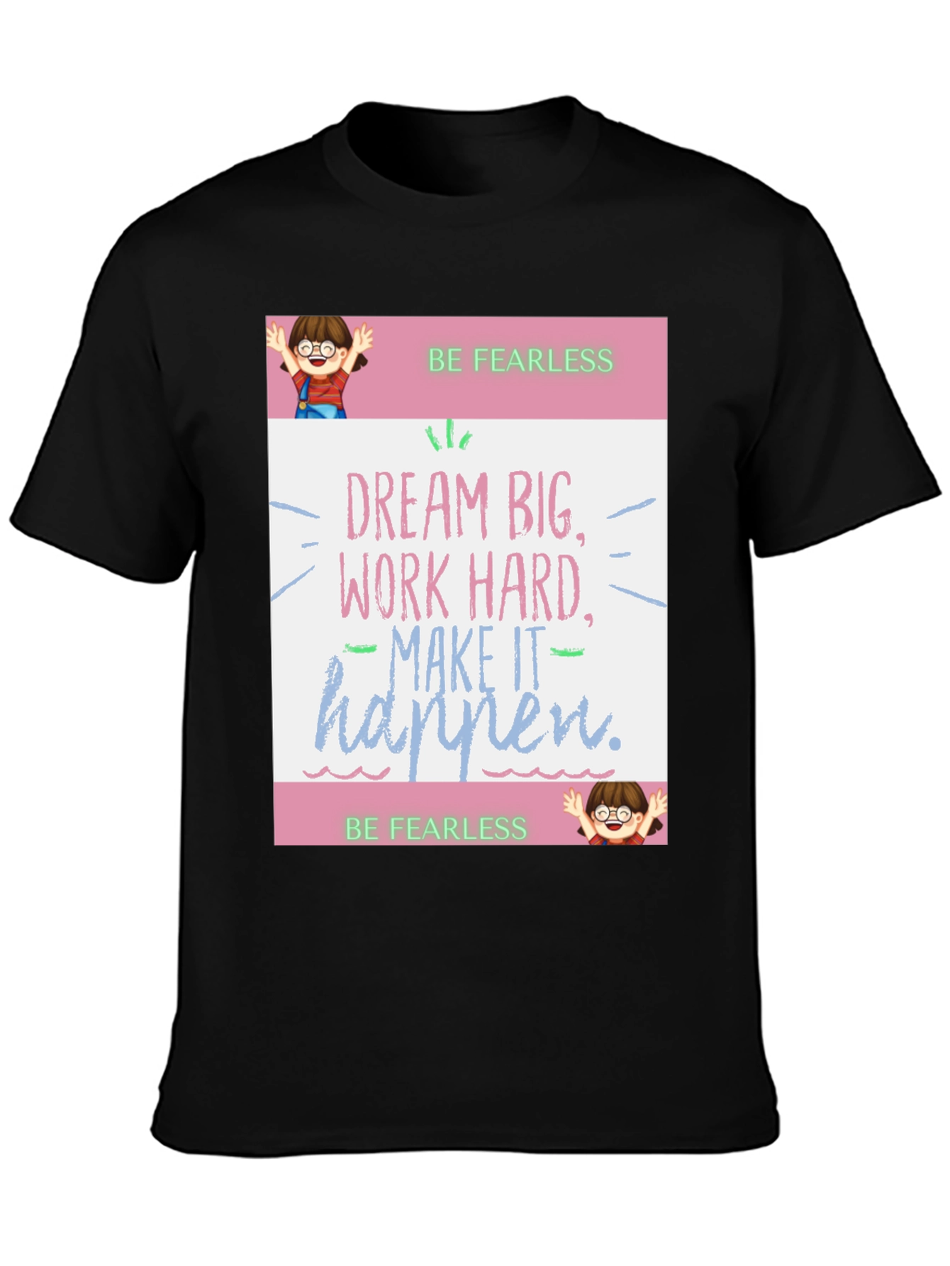 Black Be Fearless Graphic Tee - Dream Big view 3