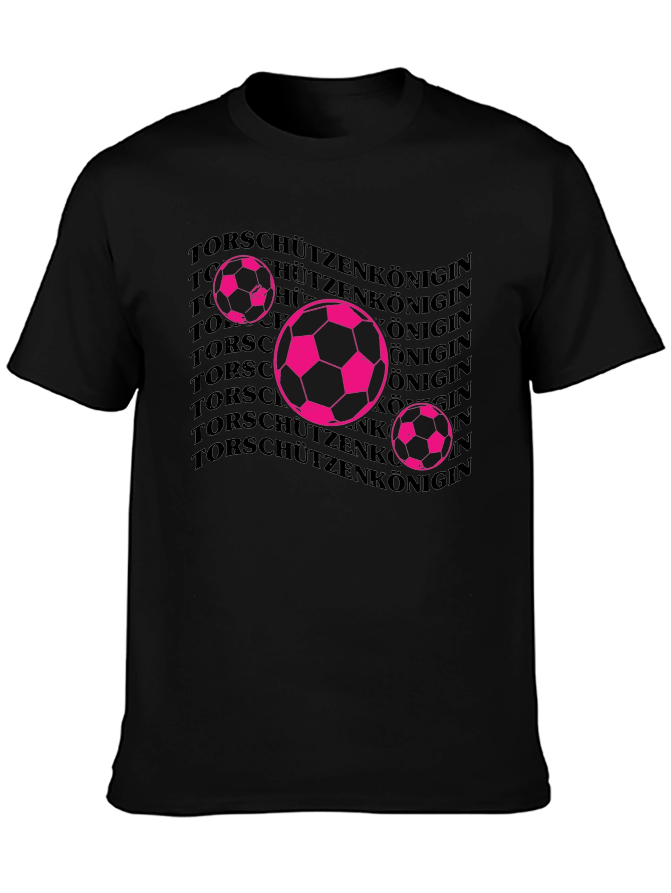 Black Soccer Queen Graphic Tee - Black Cotton T-Shirt view 3