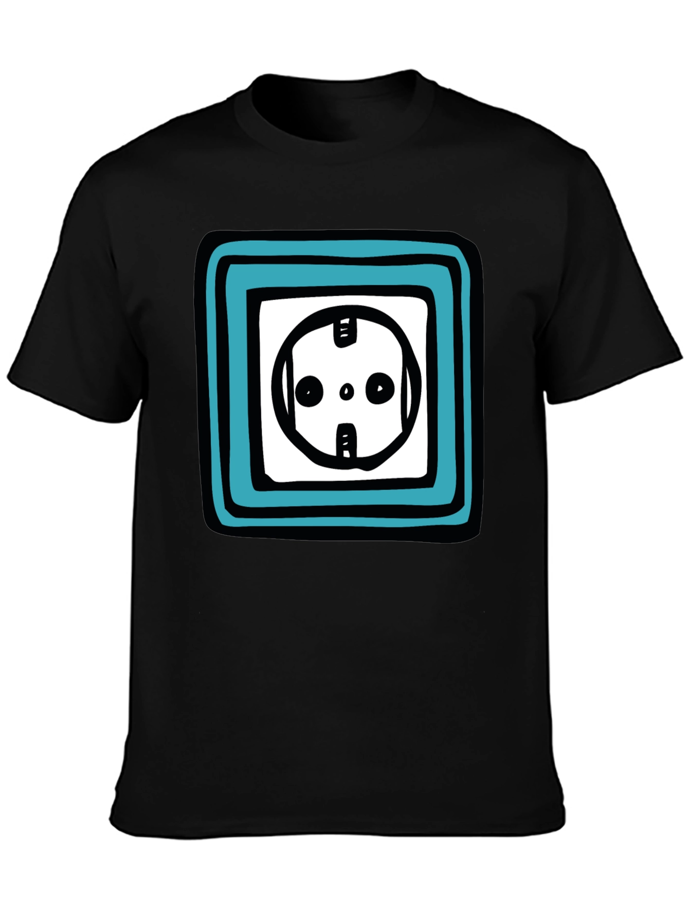 Black Electric Outlet Graphic T-Shirt - Funky Trendy Design view 3