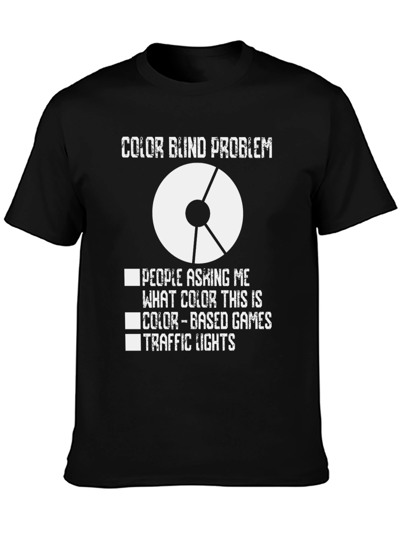 Black Color Blindness T-Shirt - Unique Graphic Tee view 3