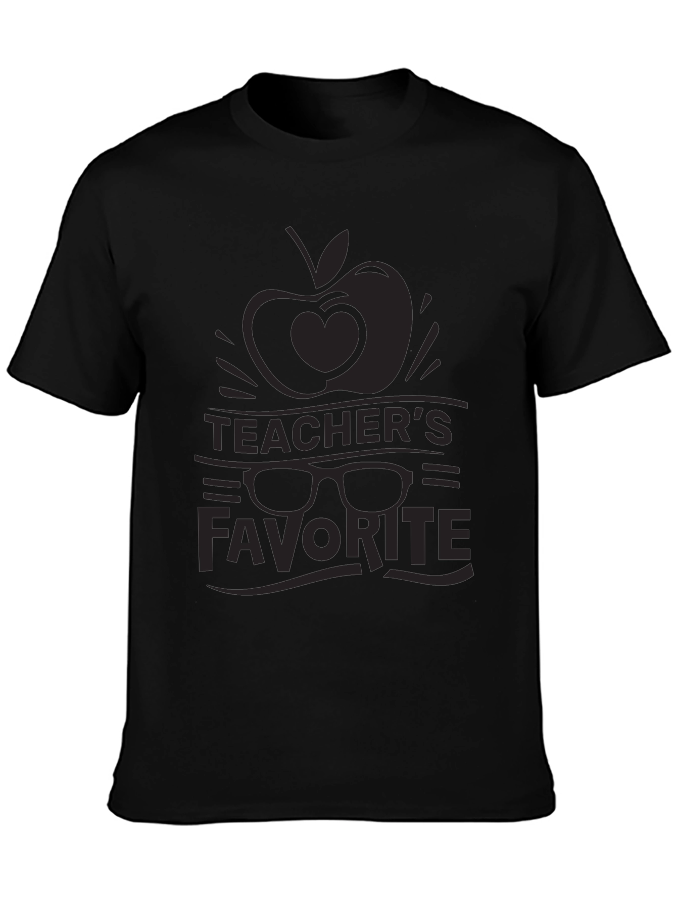 Black Teacher's Favorite Graphic Tee - Black Unisex T-Shirt view 3