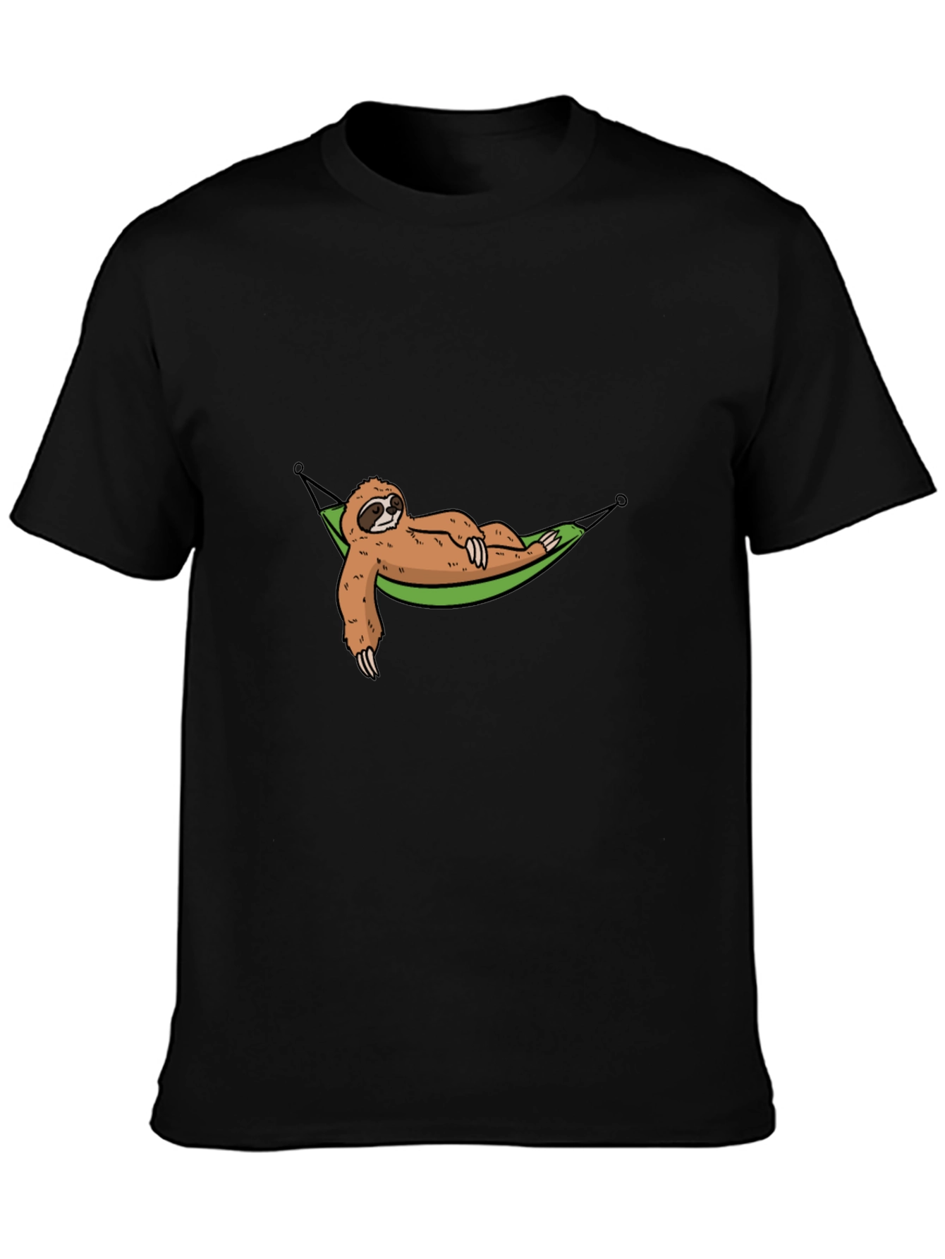 Black Lazy Sloth Hammock Graphic Tee - Relaxed Style view 3