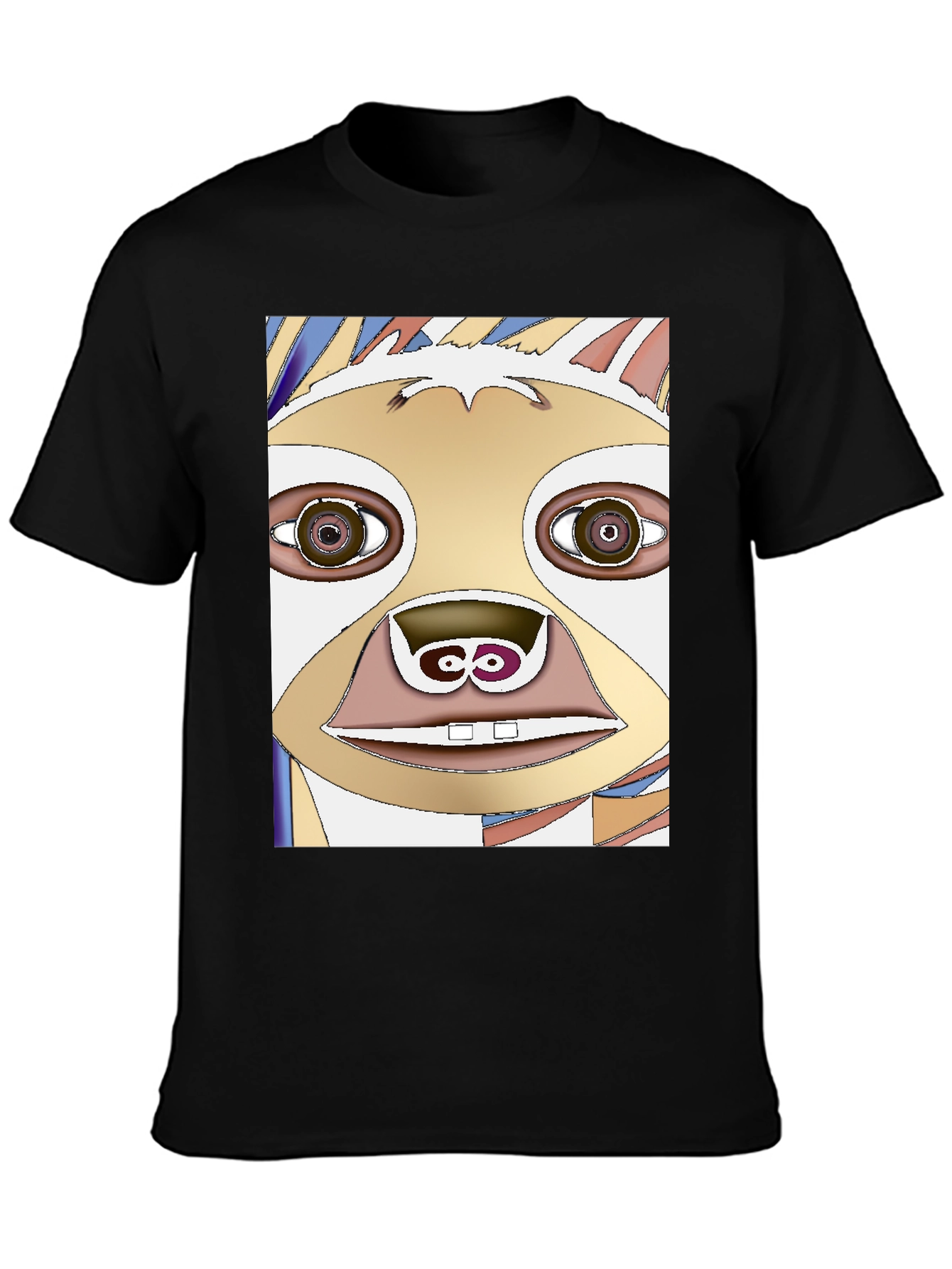 Black Abstract Sloth Graphic Tee - Unique Art Design view 3