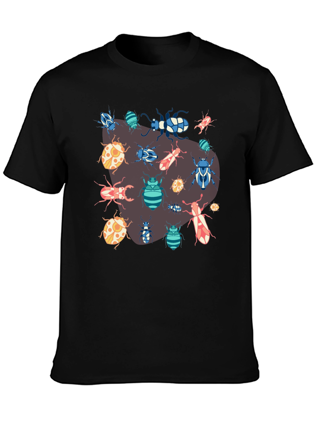 Black Bug Print T-Shirt - Unique Insect Design view 3