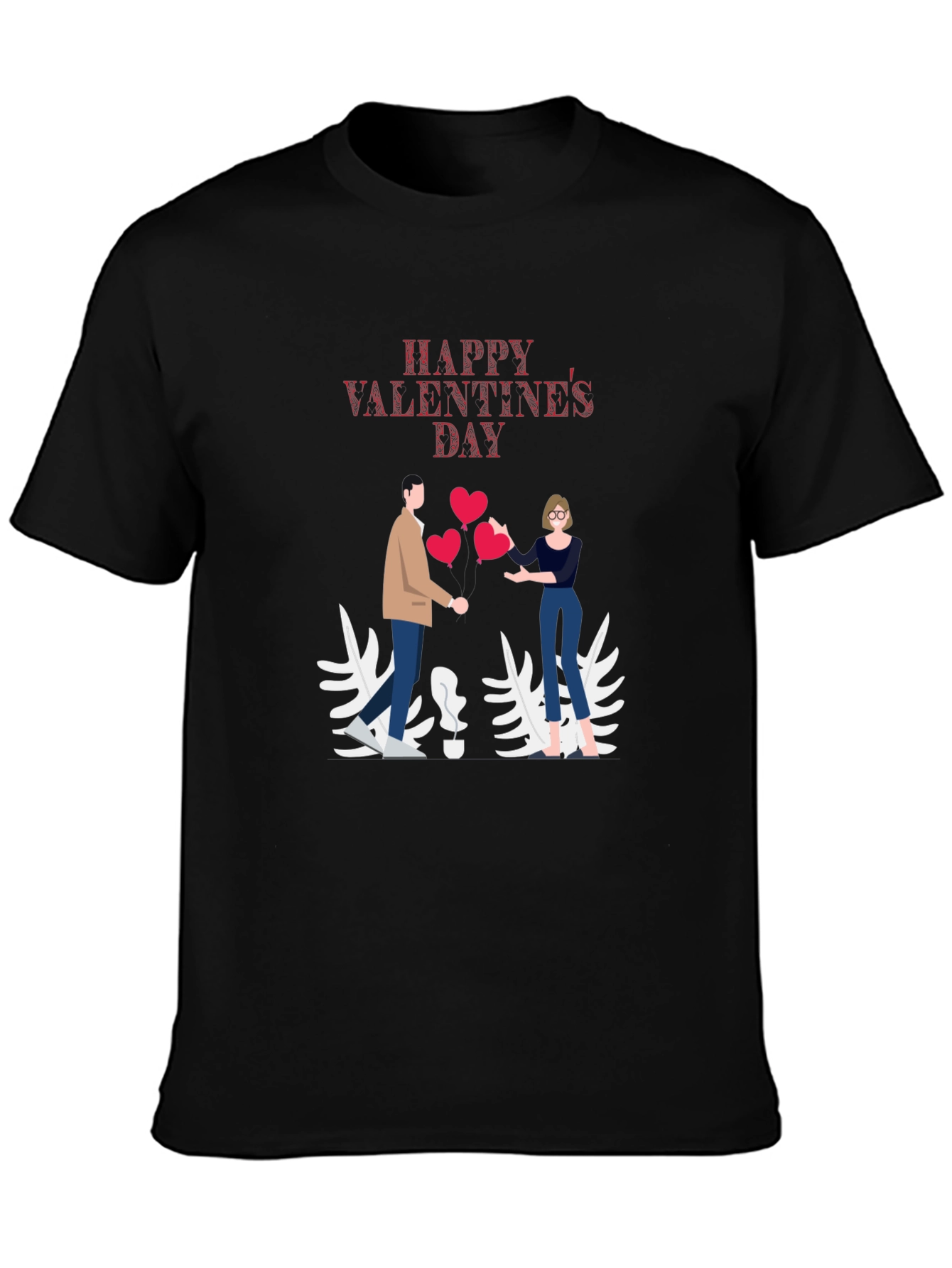 Black Valentine's Day Graphic T-Shirt view 3