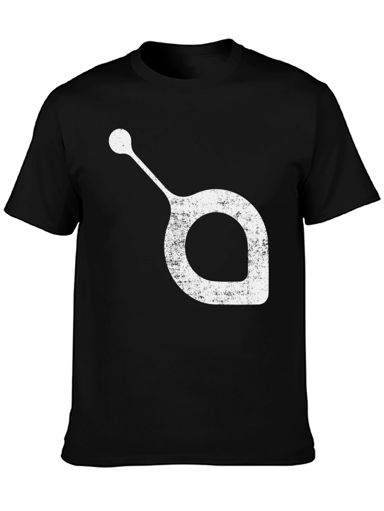 Black Unique White Graphic Print on Black T-Shirt view 3