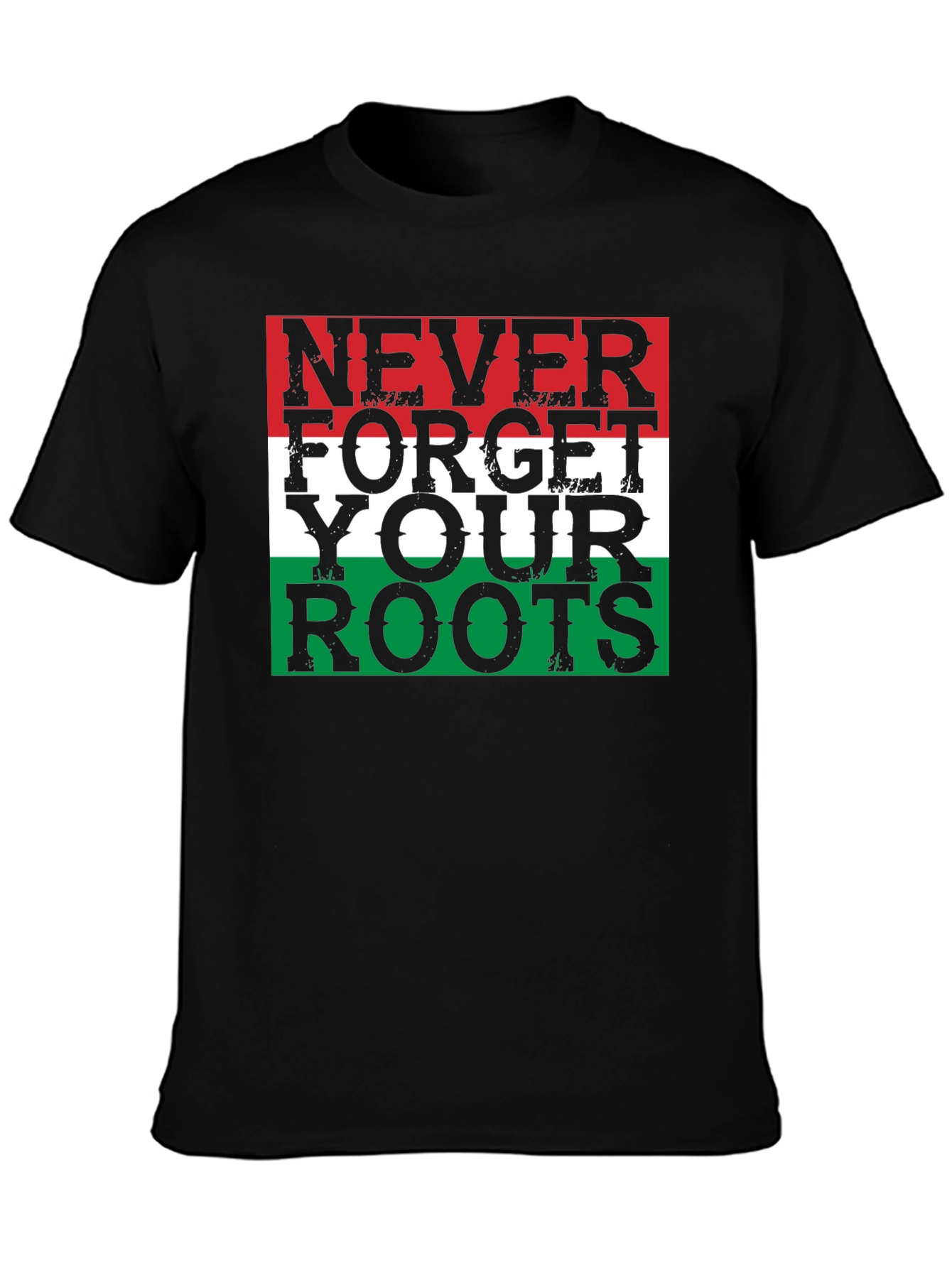 Black Never Forget Your Roots T-Shirt - Patriotic Design view 3