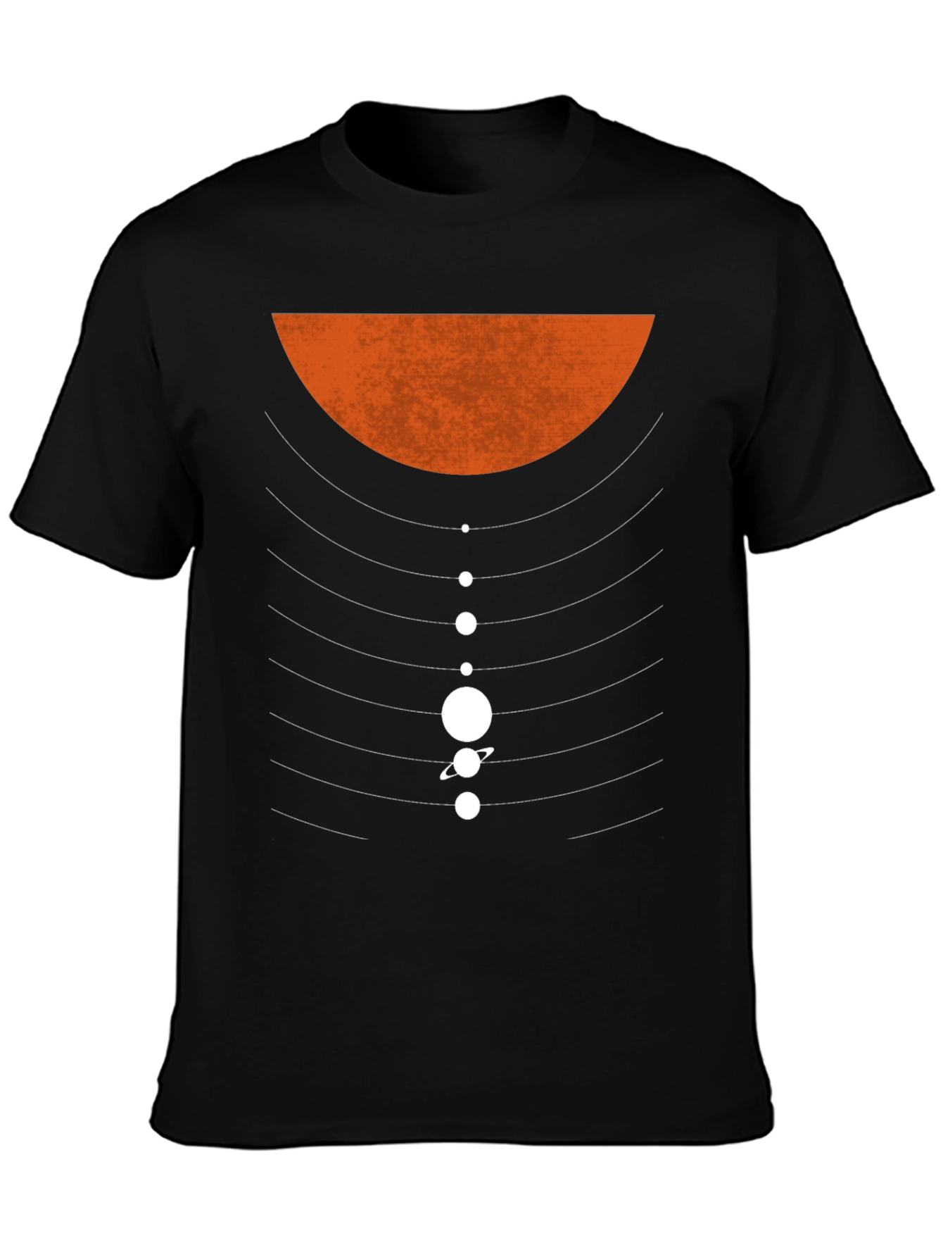 Black Planetary Orbit Graphic T-Shirt - Black Cotton Blend view 3