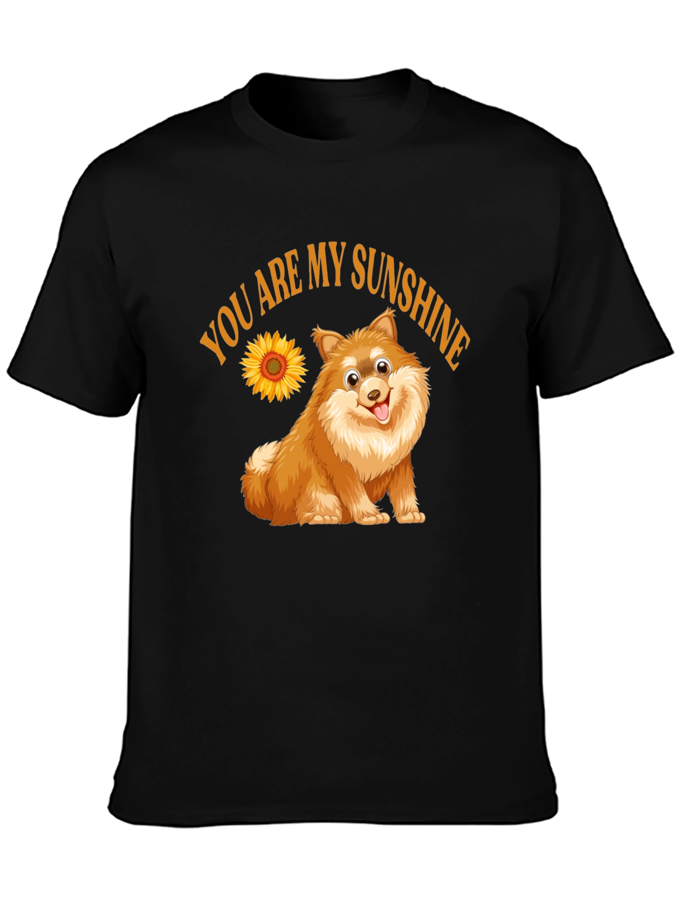 Black You Are My Sunshine Pomeranian Dog T-Shirt view 3