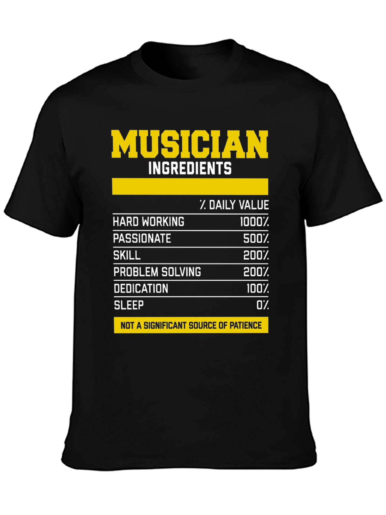 Black Musician Ingredients Graphic Tee - Black view 3