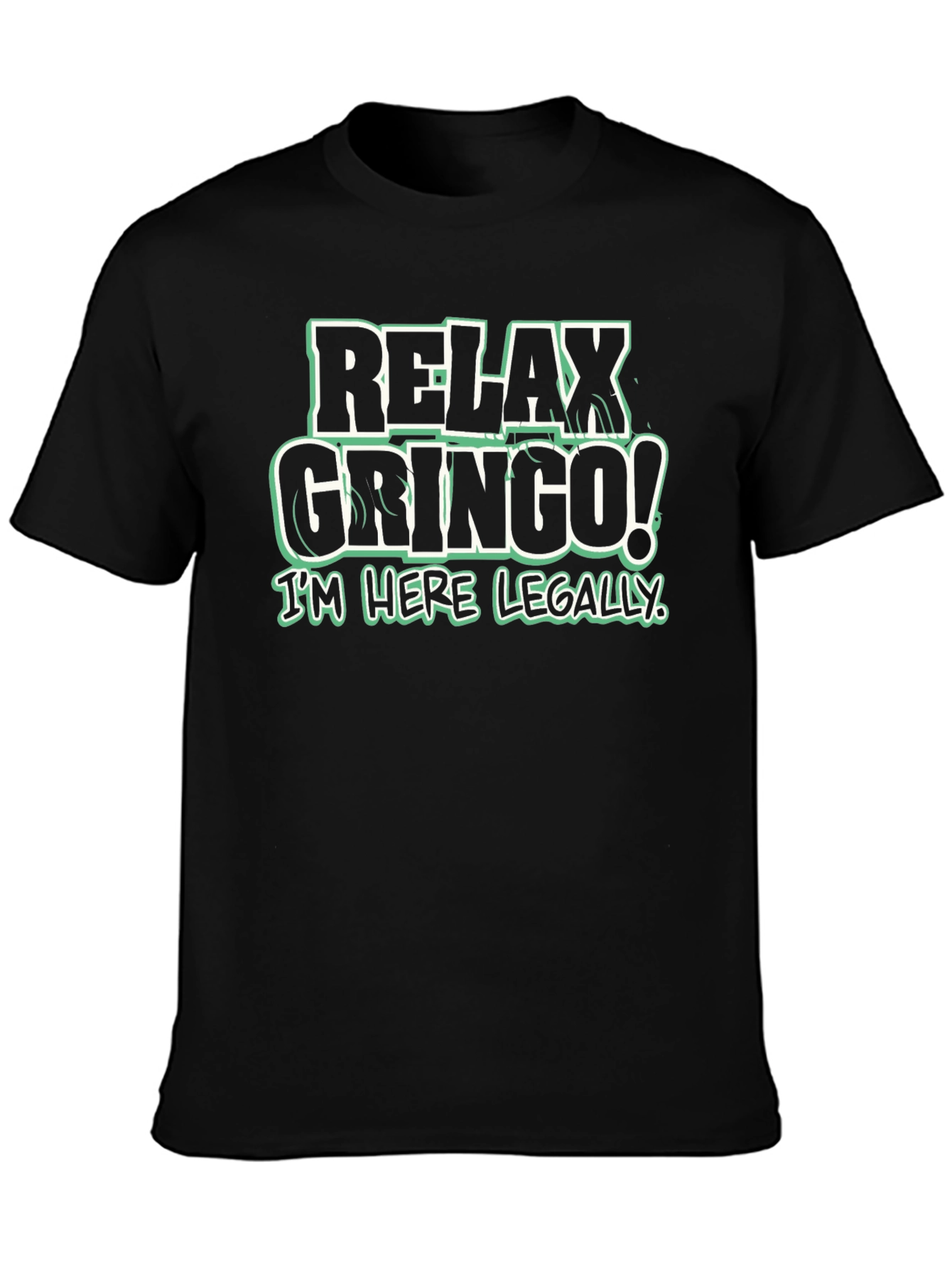 Black Relax Gringo! Novelty Graphic T-Shirt view 3