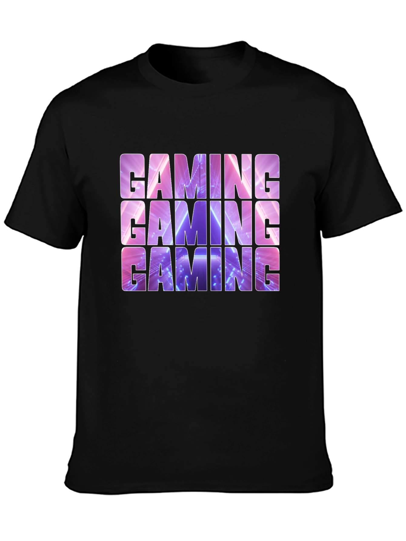 Black Gaming T-Shirt - Neon Design view 3