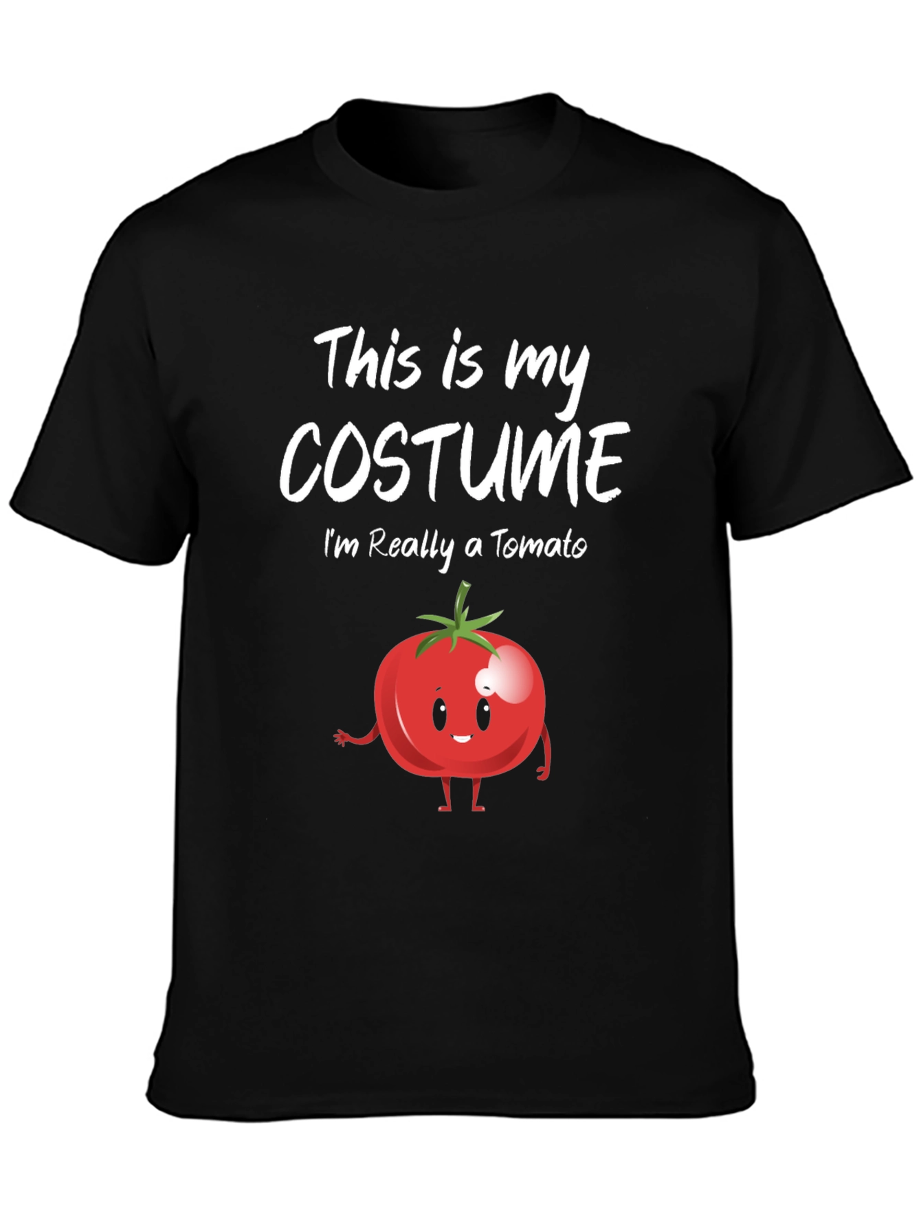 Black Funny Tomato Costume T-Shirt view 3