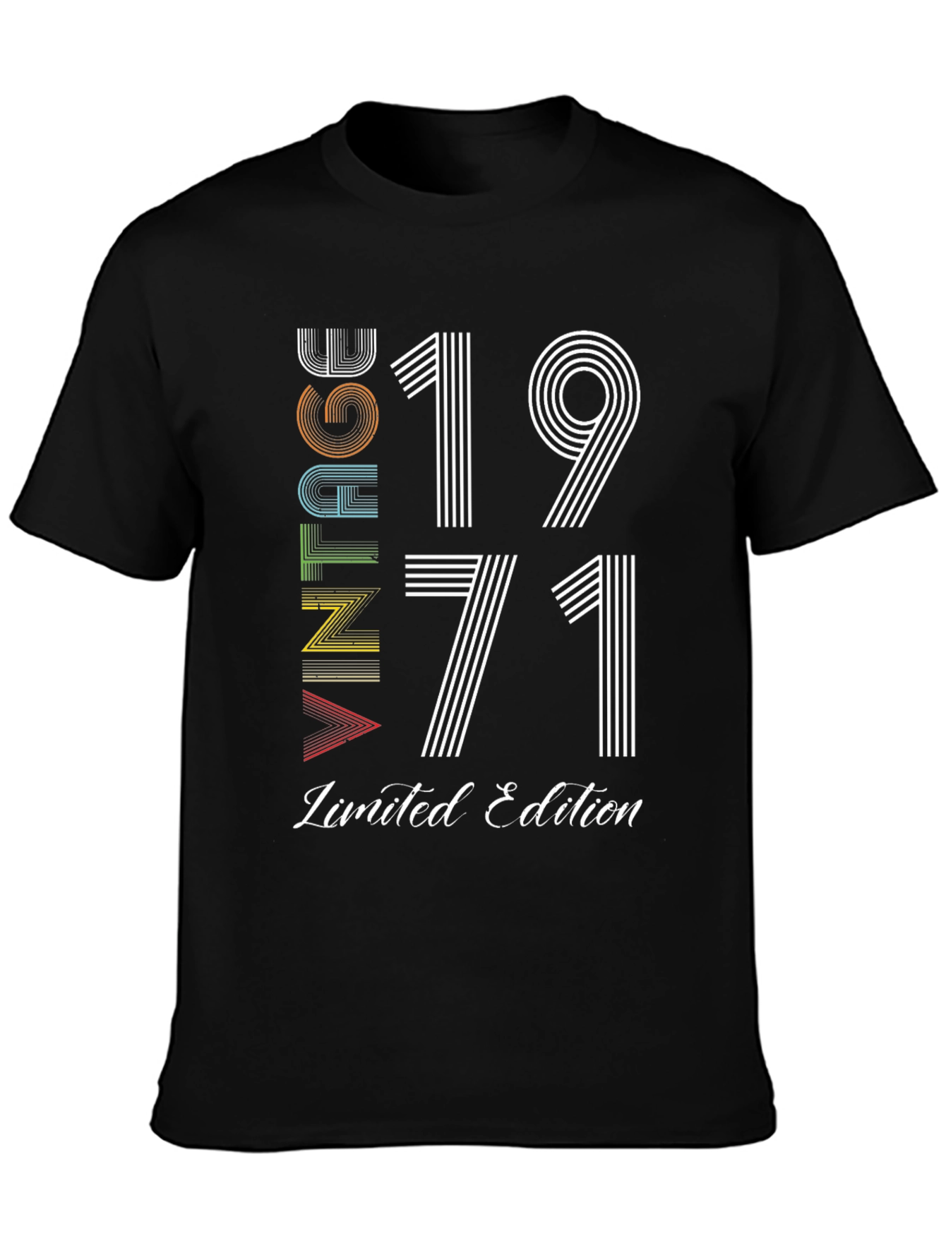 Black Vintage 1971 Limited Edition Black T-Shirt view 3