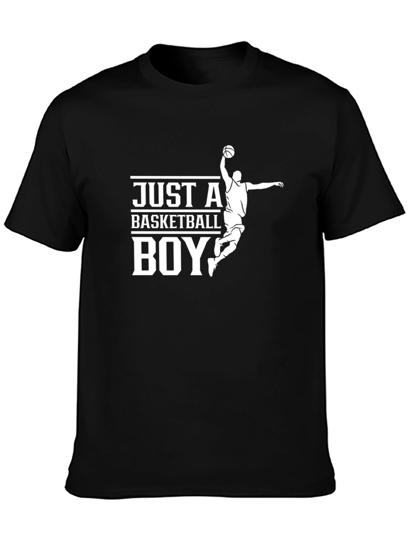 Black Just A Basketball Boy - Graphic T-Shirt view 3