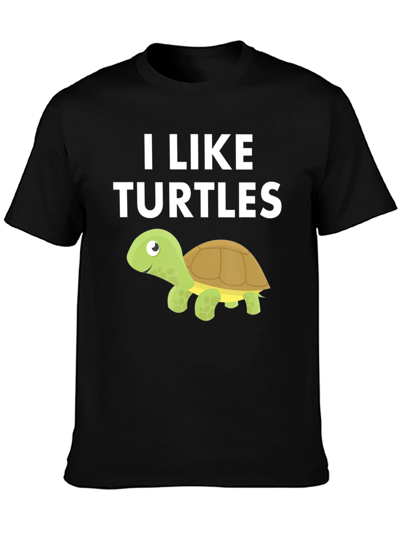 Black I Like Turtles Graphic T-Shirt - Fun & Unique Design view 3