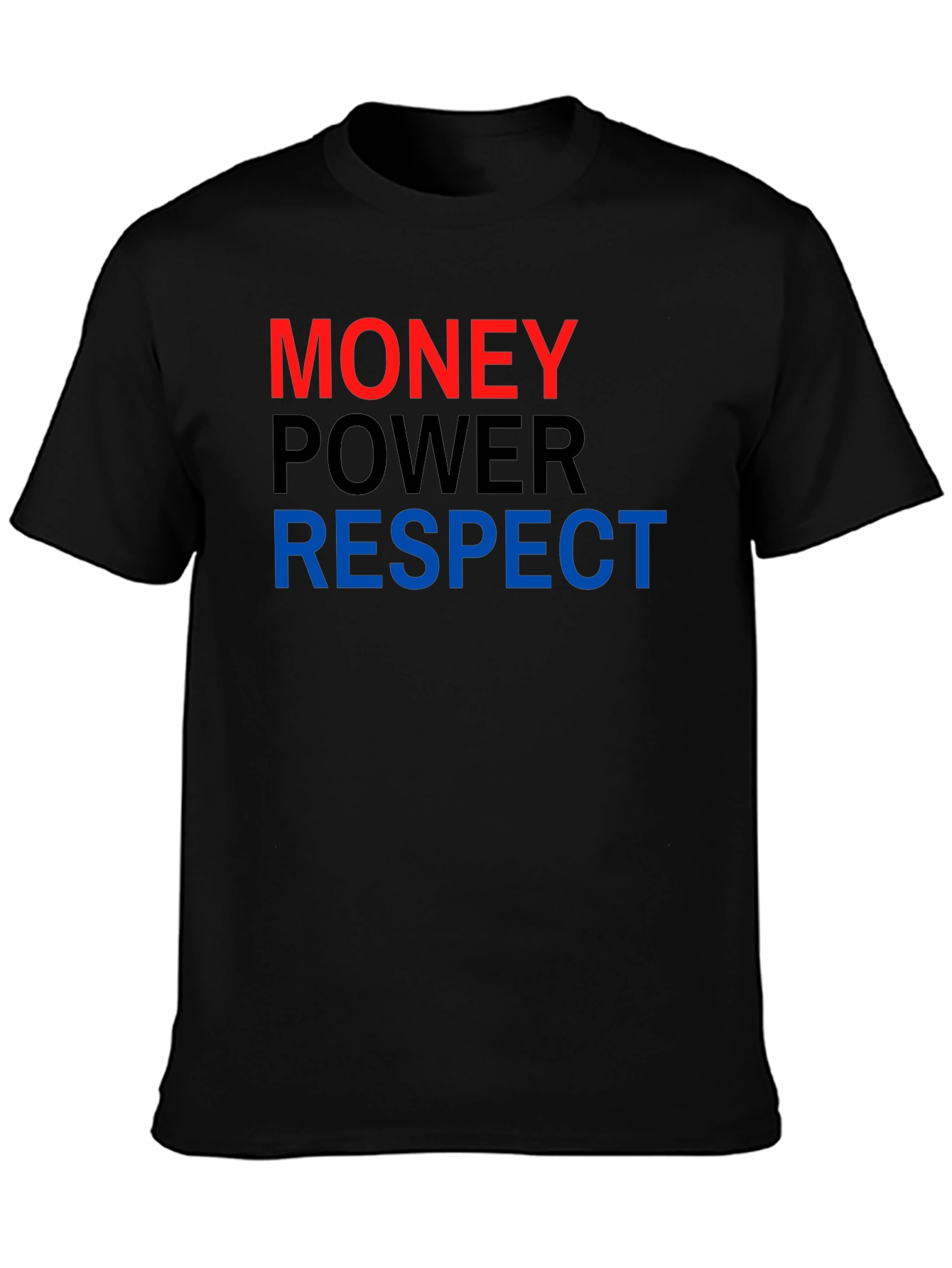Black Money Power Respect Graphic Tee view 3