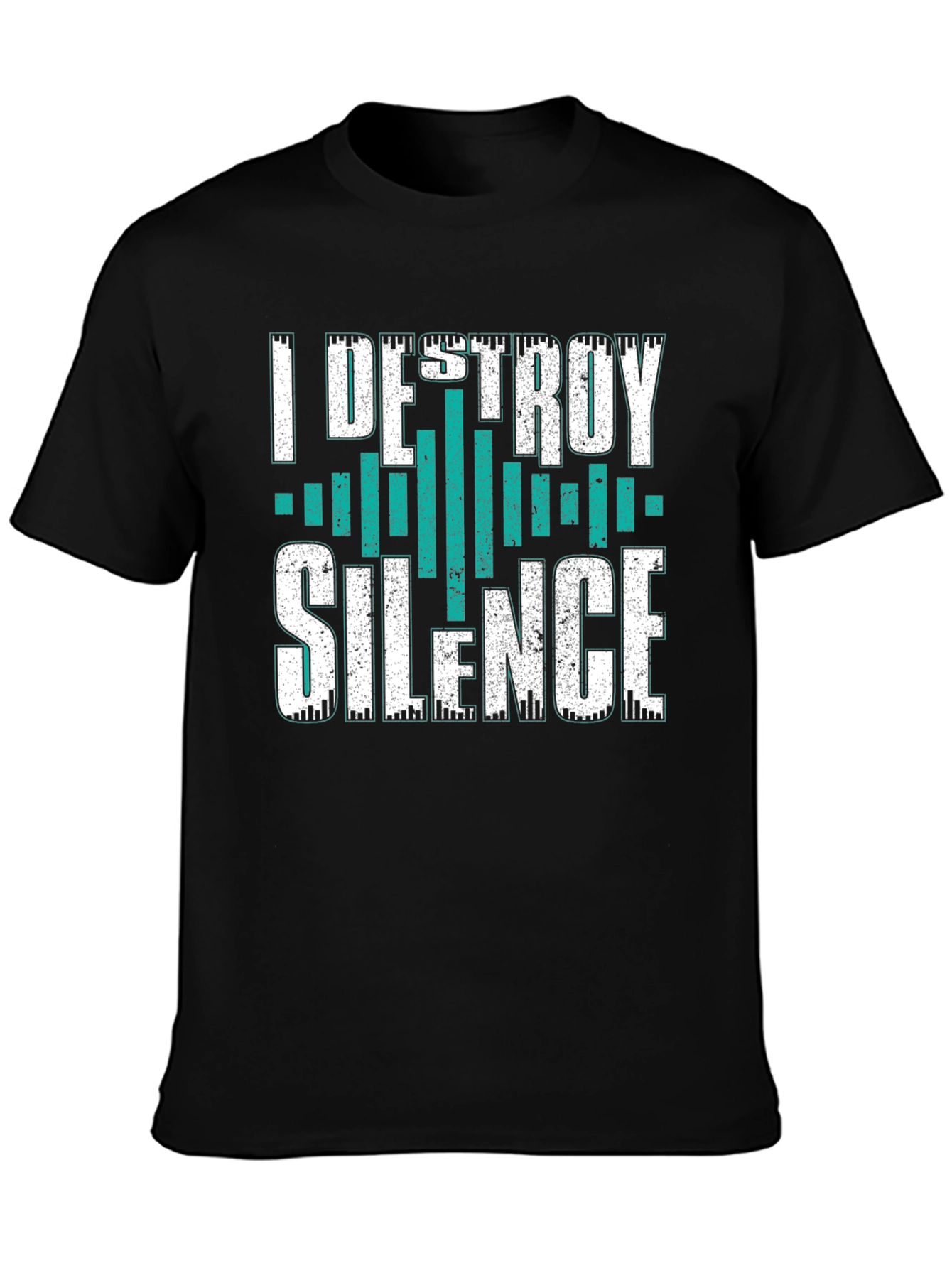 Black I Destroy Silence Graphic T-Shirt view 3