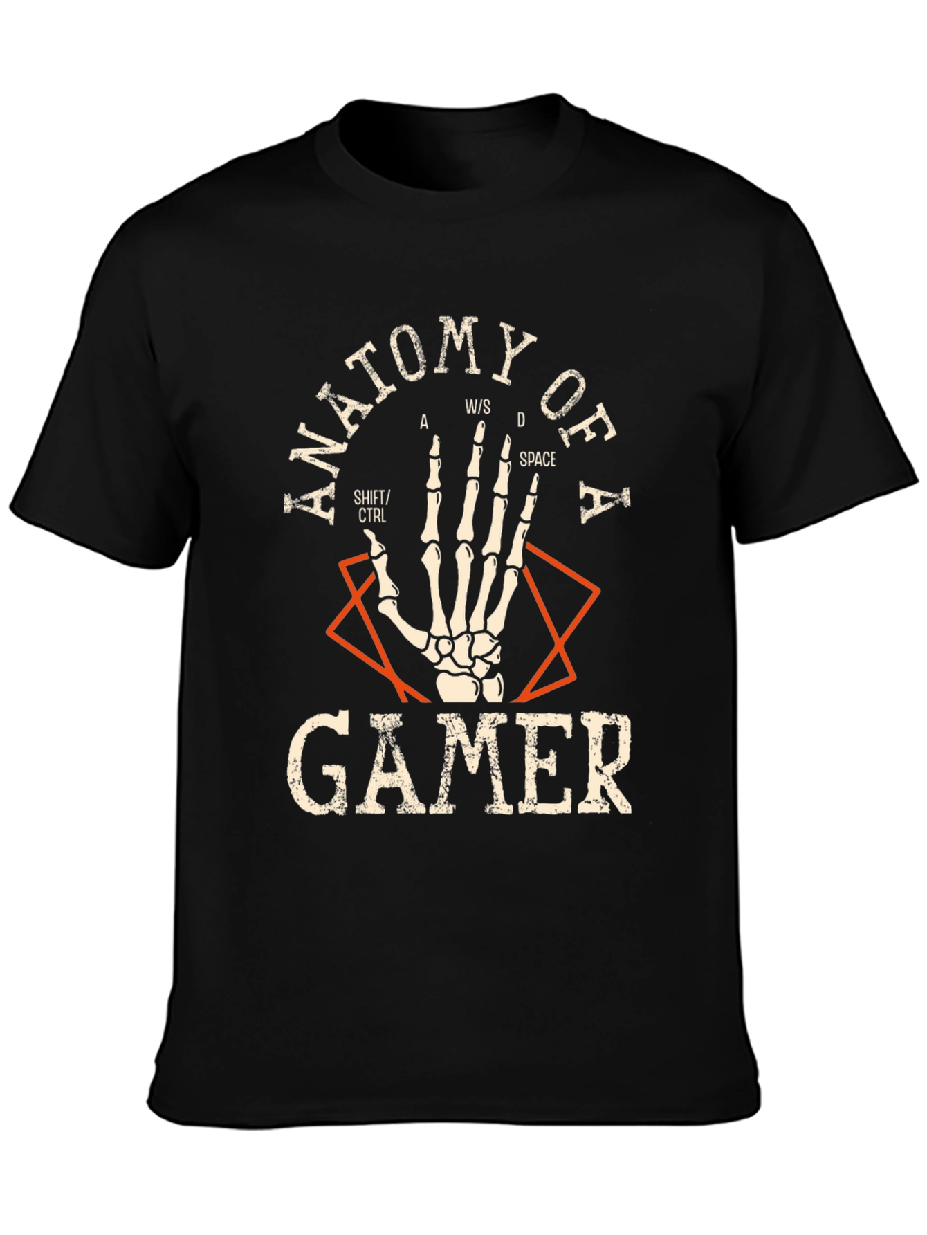 Black Anatomy of a Gamer Black T-Shirt view 3